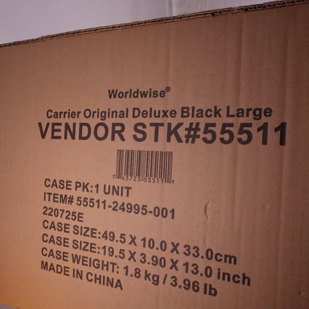 Worldwise Original Deluxe Large Pet Carrier Black – New Sealed
